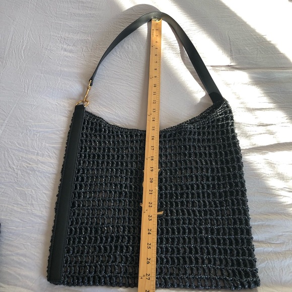 Saint Laurent YSL Oxalis Black Woven Leather Shoulder Bag - Picture 13 of 15